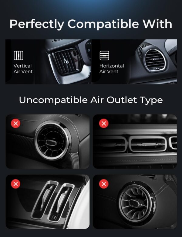 LISEN for 15W MagSafe Car Mount Charger,Magnetic Wireless Car Charger for iPhone 17 Pro Max Accessories,Magnetic Phone Holder for iPhone 17-12,Samsung,Jeep Ford F150 Accessories,Gifts for Men