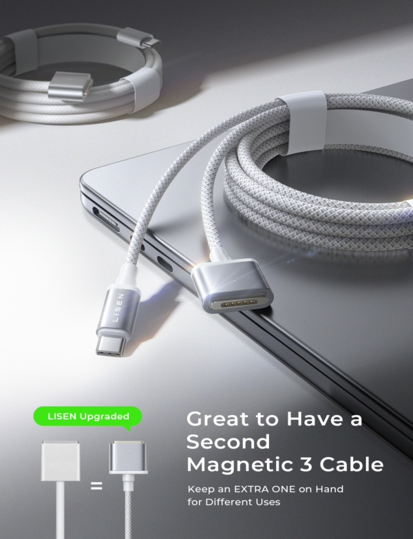 2_3082b424-bb9b-40fa-b47f-3a337c7d6cbc.png LISEN 140W USB-C Magnetic 3 Cable Fit for MacBook Charger, Nylon Braided 6FT Fit for MacBook Air 2023/2022(M2),MacBook Pro 2023(M3,M2,14-16 inch),MacBook Pro Charger Cord (M3)