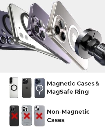 LISEN for 15W MagSafe Car Mount Charger,Magnetic Wireless Car Charger for iPhone 17 Pro Max Accessories,Magnetic Phone Holder for iPhone 17-12,Samsung,Jeep Ford F150 Accessories,Gifts for Men