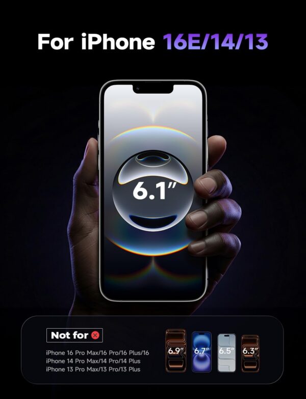 LISEN 2 Pack for iPhone 16E / iPhone 14 / iPhone 13 Screen Protector