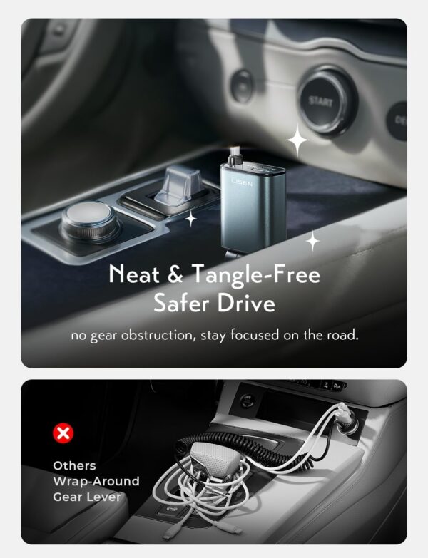 61N9EdAGSHL._AC_SL1500.jpg LISEN Retractable Car Charger USB C