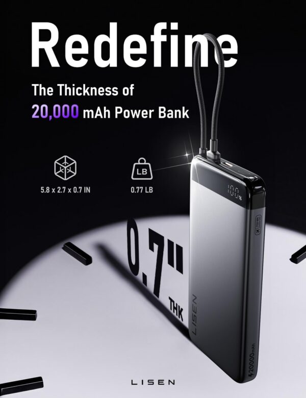 LISEN 20000mAh Power Bank Portable Charger