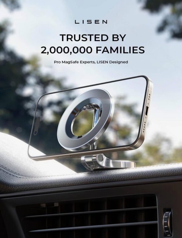 LISEN for MagSafe Car Mount for iPhone 17 PRO MAX, Extra Small Ultra Magnetic Phone Holder for Car Dashboard, Car Phone Holder, Car Accessories for Women Men, Fit for iPhone17 Pro/Air/Max 16 15 14 13