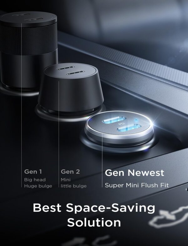 61kCkYT2p6L._AC_SL1500.jpg Lisen Dual USB C Car Charger 2-Pack