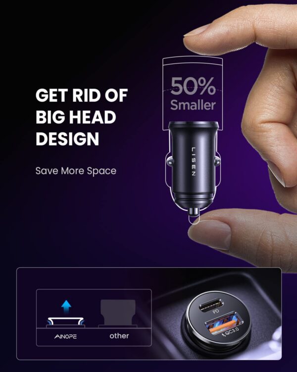 Lisen 2-Pack USB C Car Charger