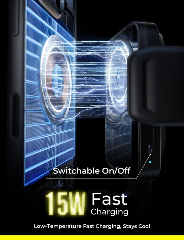 LISEN Wireless Car Charger 15W Fast Charging Air Vent Phone Mount