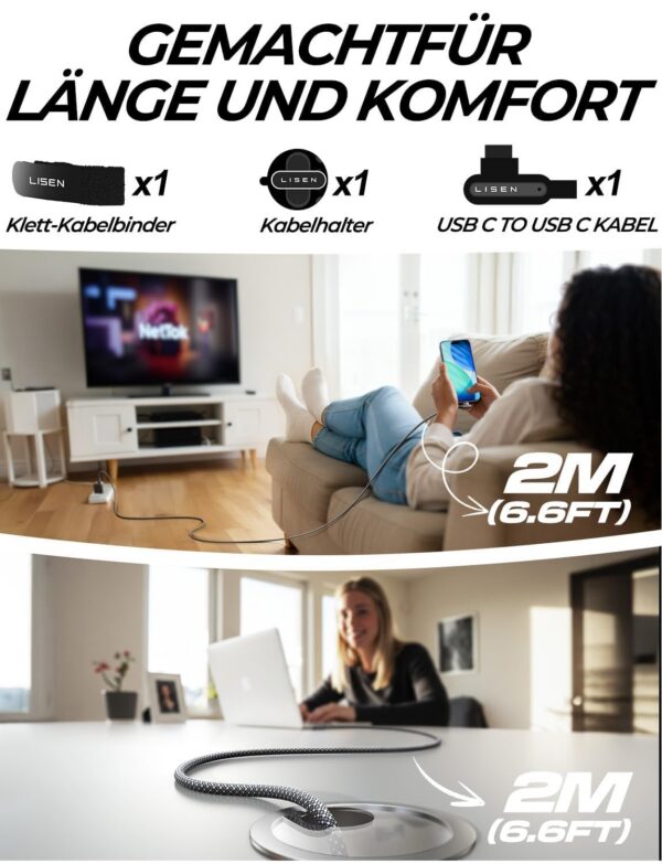 LISEN 240W USB C Kabel 2M