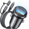 LISEN 54W USB C Car Charger Adapter [Mini & Metal] Cigarette Lighter USB Charger Fast Charging [PD QC 3.0] USBC Car Phone Charger for iPhone 15 Pro Max Plus 14 Samsung Galaxy S24 iPad Pro