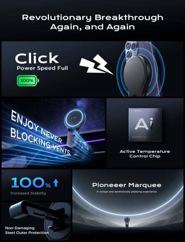 Lisen MagSafe Car Mount Charger