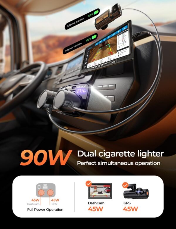 LISEN 5-in-1 Cigarette Lighter Splitter