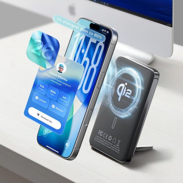 LISEN Qi2 Fast Charging Portable MagSafe Power Bank