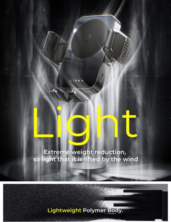 LISEN Wireless Car Charger 15W Fast Charging Air Vent Phone Mount