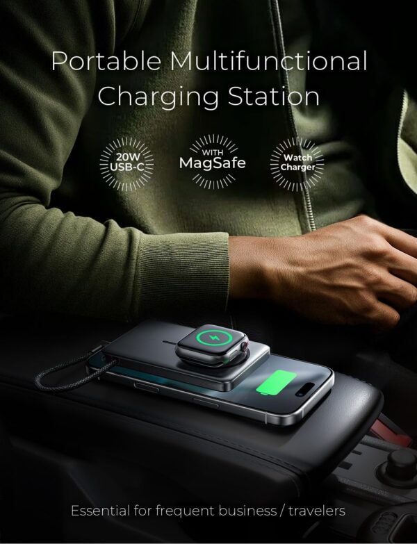 71VgSGq24fL._AC_SL1500.jpg LISEN 0.5'' Ultra Slim MagSafe Power Bank for iPhone and Apple Watch