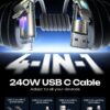 LISEN iPhone 17 240W 4-in-1 USB-C Cable [6.6FT]