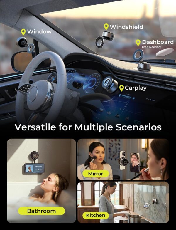 LISEN 360 Adjustable Vacuum Magnetic Phone Holder