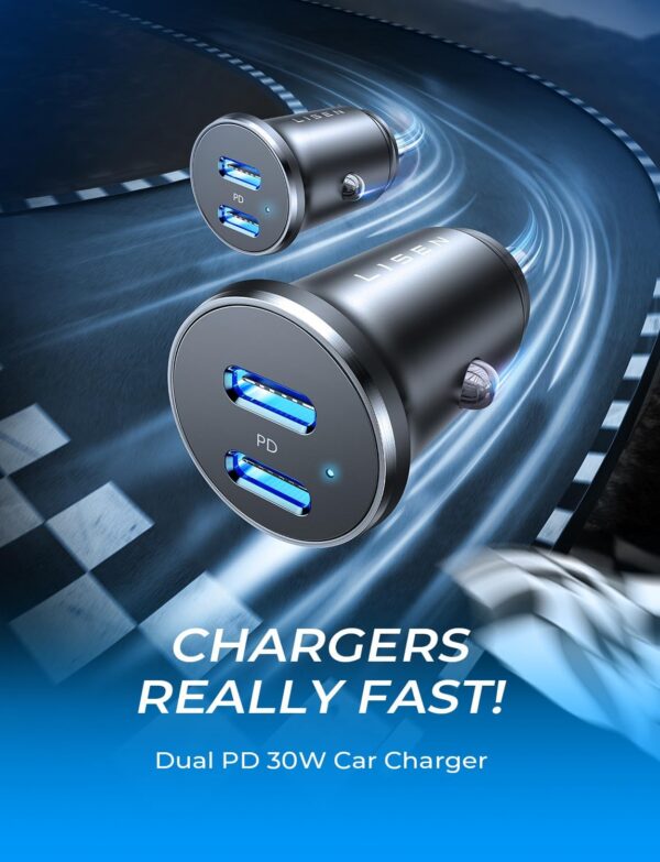 71e22PjELoL._AC_SL1500.jpg Lisen Dual USB C Car Charger 2-Pack