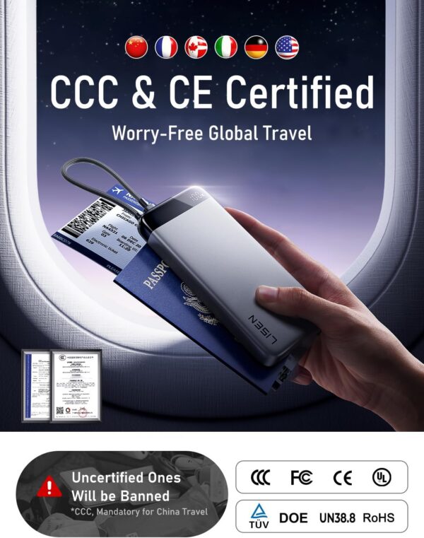 LISEN 20000mAh Power Bank Portable Charger