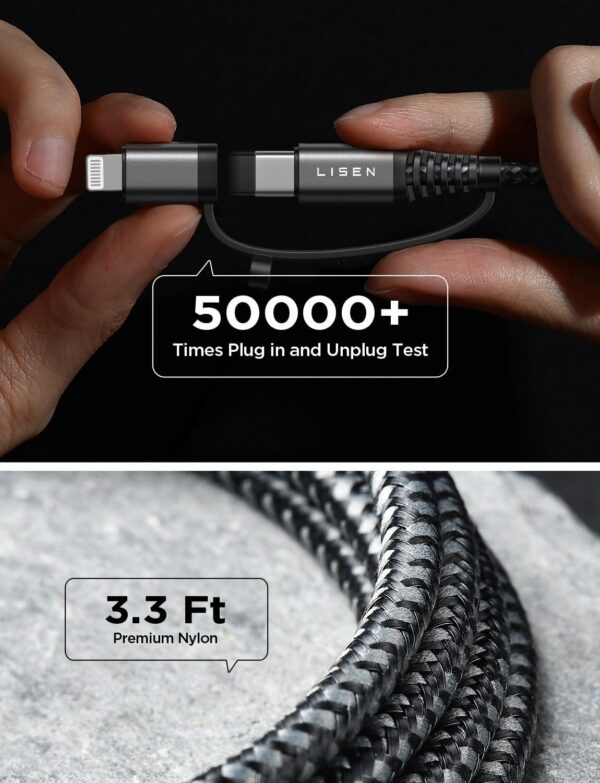 71lYnruoAxL._AC_SL1500.jpg Lisen Dual USB C Car Charger with Cable