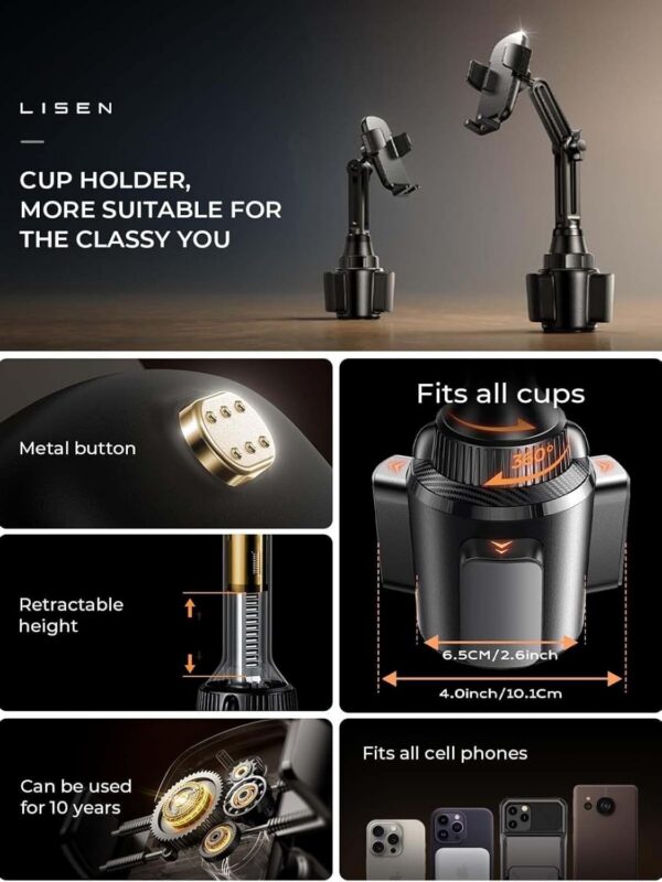 71mm2ysuVyL._AC_SL1500.jpg Lisen Cup Holder Phone Mount for Car