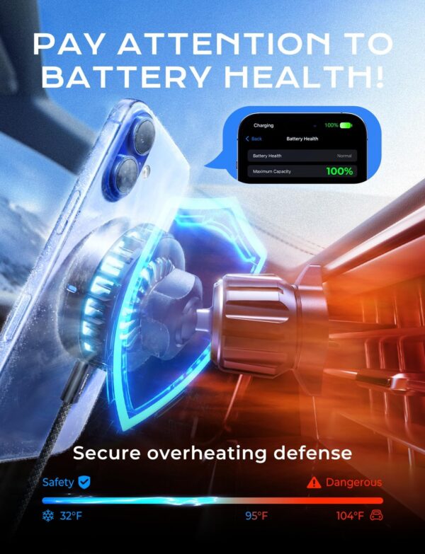 LISEN for Qi2 15W MagSafe Car Mount Charger