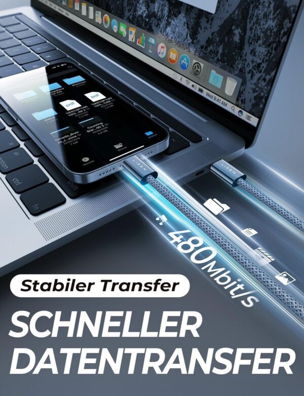 LISEN USB C to USB C Cable, 240W C to C Cable Fast Charging [6.6ft, 2-Pack]