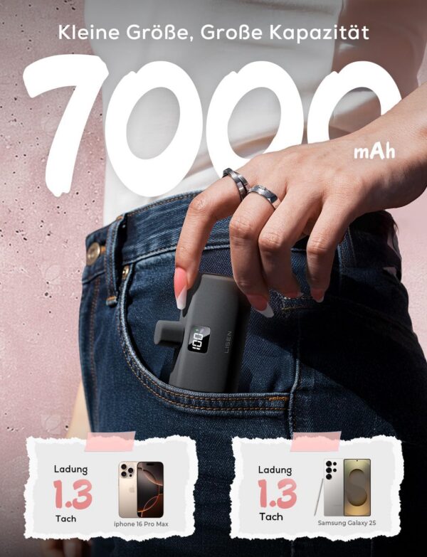 LISEN Mini Cargador Portátil para iPhone