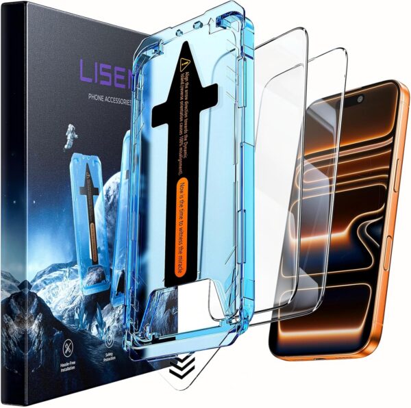 81FuCfC4k0L._AC_SL1500.jpg LISEN 2 Pack for iPhone 17 Pro Max/iPhone 16 Pro Max Screen Protector