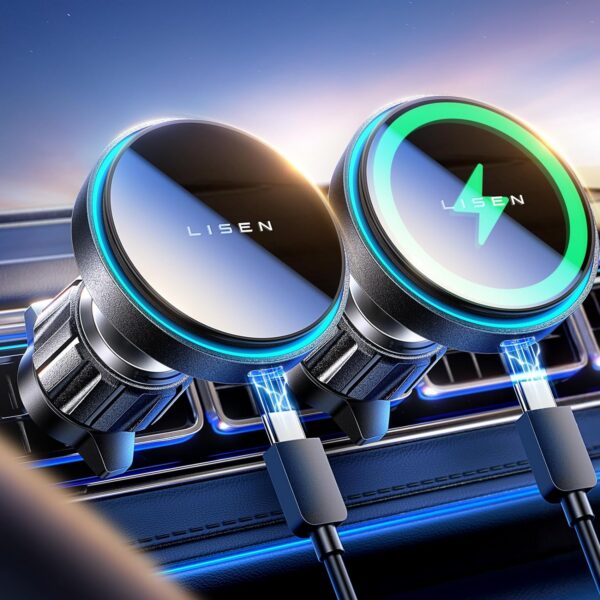 81QrDrpFo3L._AC_SL1500.jpg LISEN 15W für Magsafe Handyhalterung Auto mit Ladefunktion