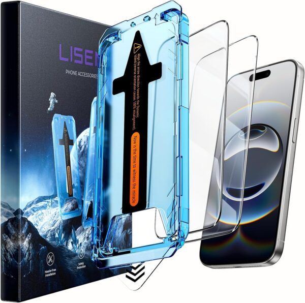 LISEN 2 Pack for iPhone 16/15 and iPhone 14 Pro Screen Protector